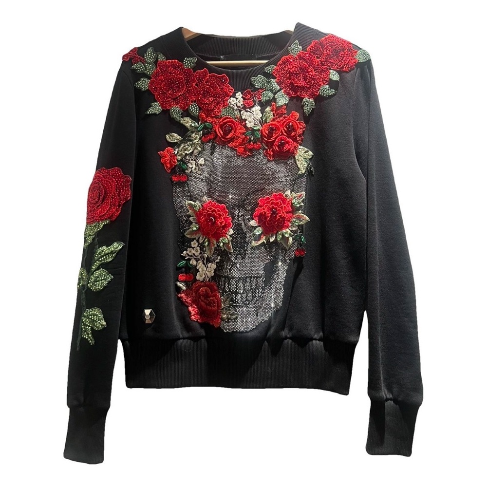 Philipp Plein crystal skull & roses sweatshirt size S (US 2-4)